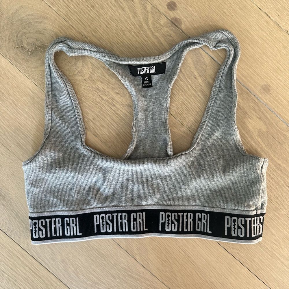 poster girl gray ribbed lounge bra